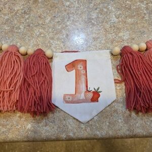 First Birthday Banner Strawberry